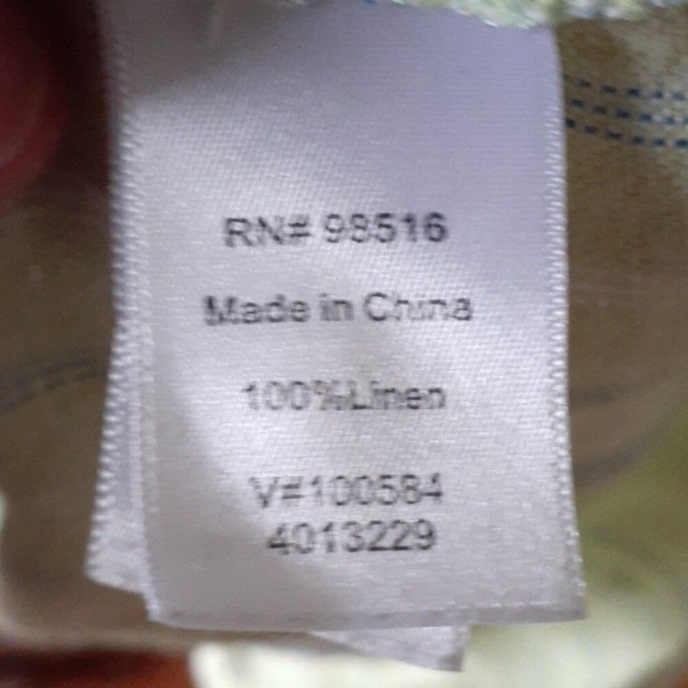 coldwater creek green linen striped shirt top 18 1x summer blouse - Picture 4 of 5